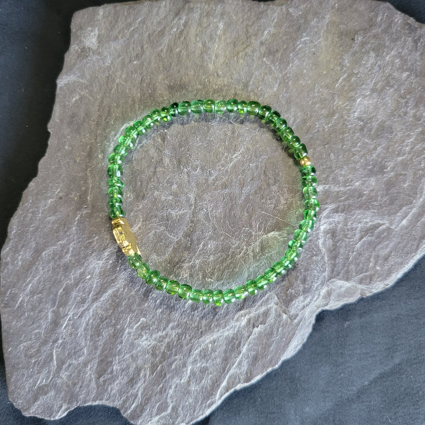Clover Green Beaded Bracelet