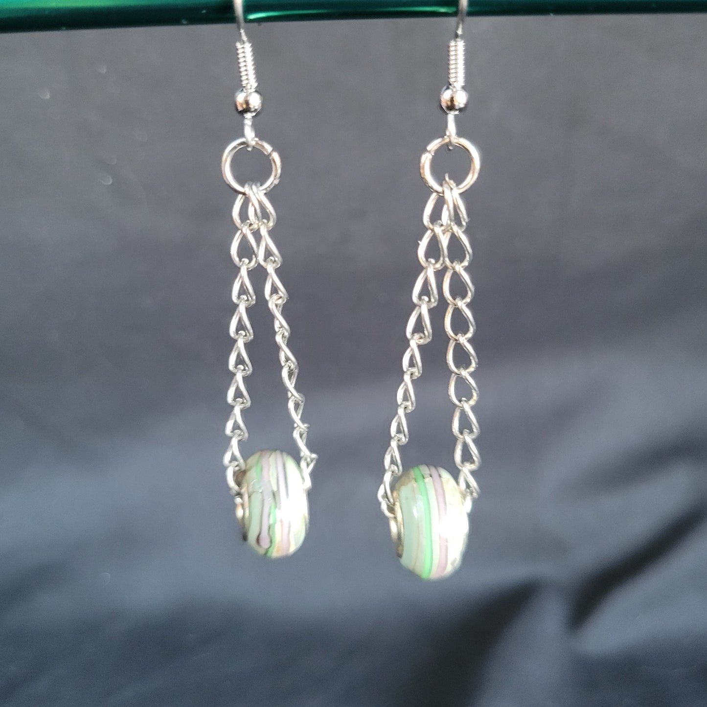 Green Trapeze Earrings