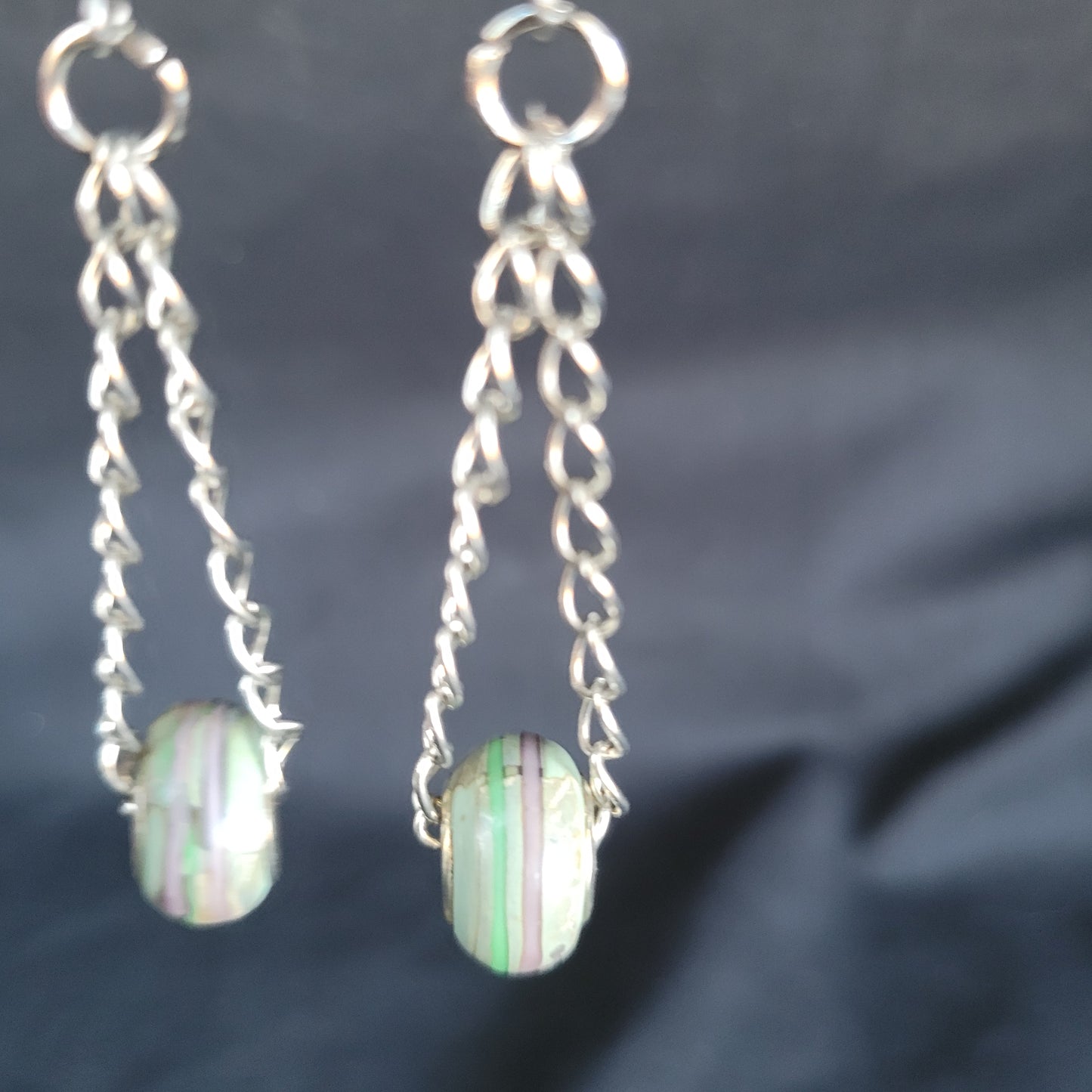 Green Trapeze Earrings