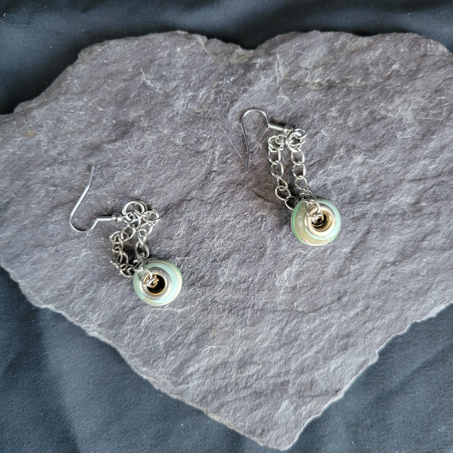 Green Trapeze Earrings