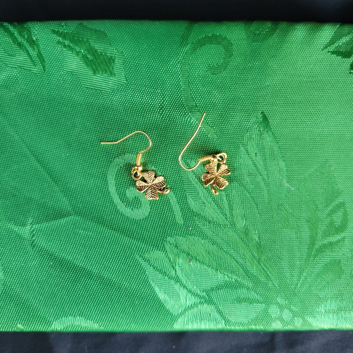 Small Gold Clover Earrings