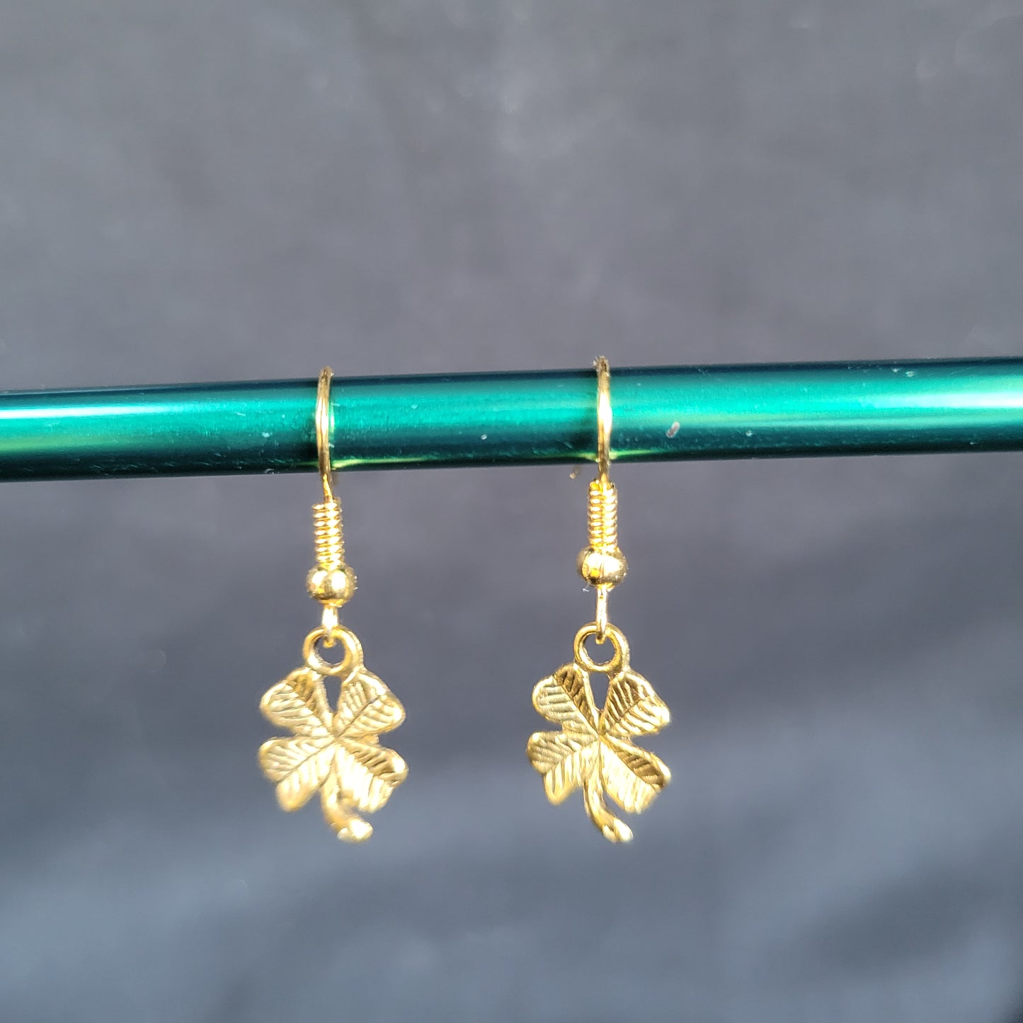 Small Gold Clover Earrings
