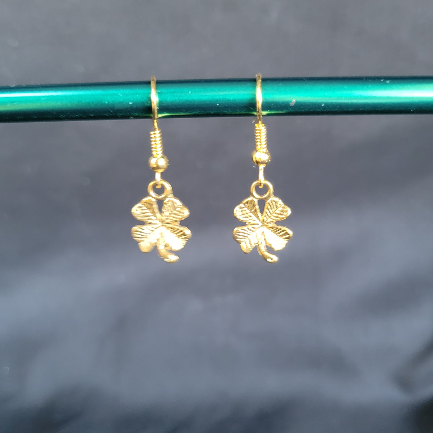 Small Gold Clover Earrings