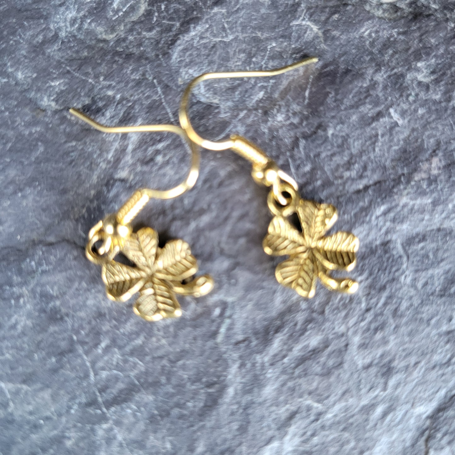 Small Gold Clover Earrings