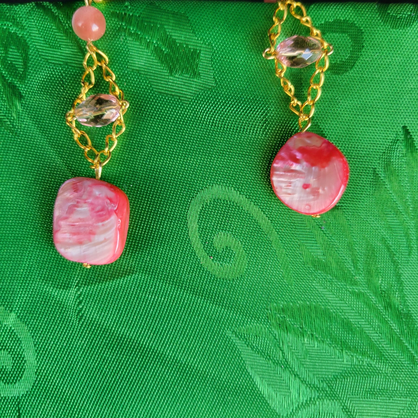 Pink Shell Trapeze Earrings