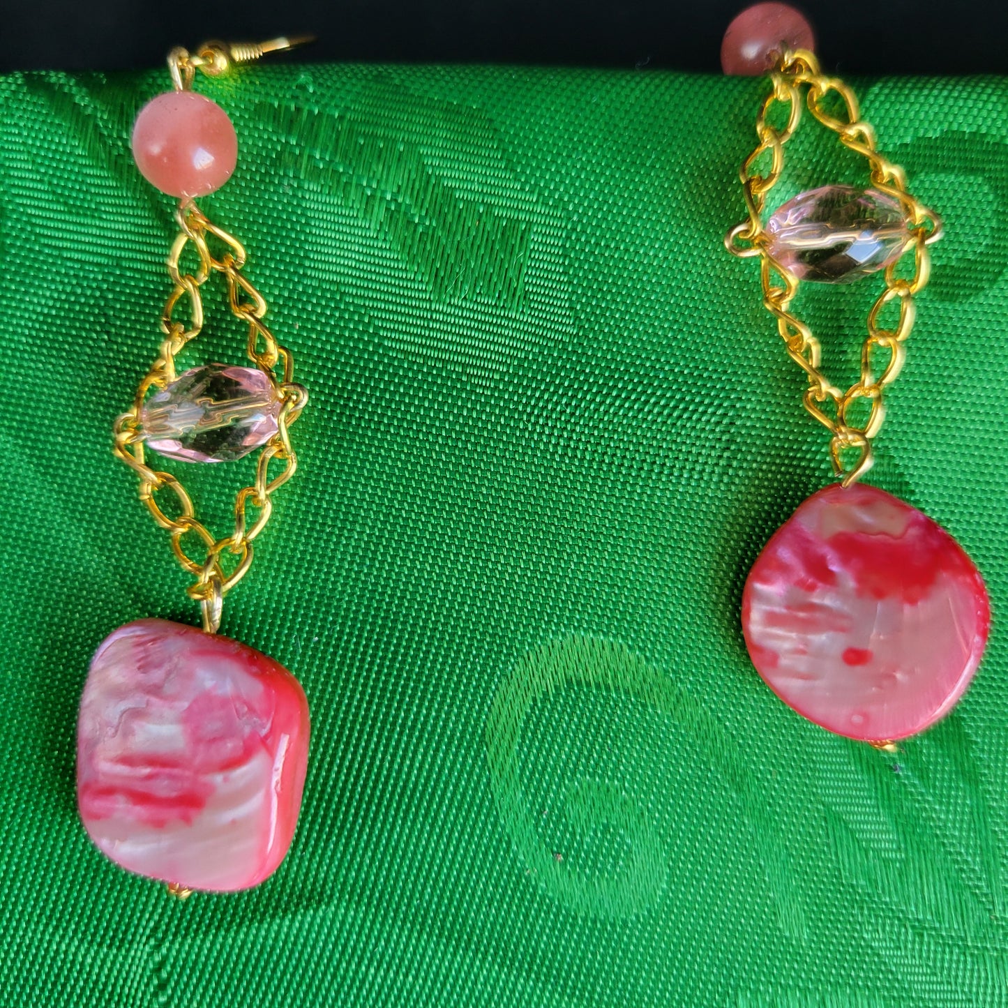 Pink Shell Trapeze Earrings