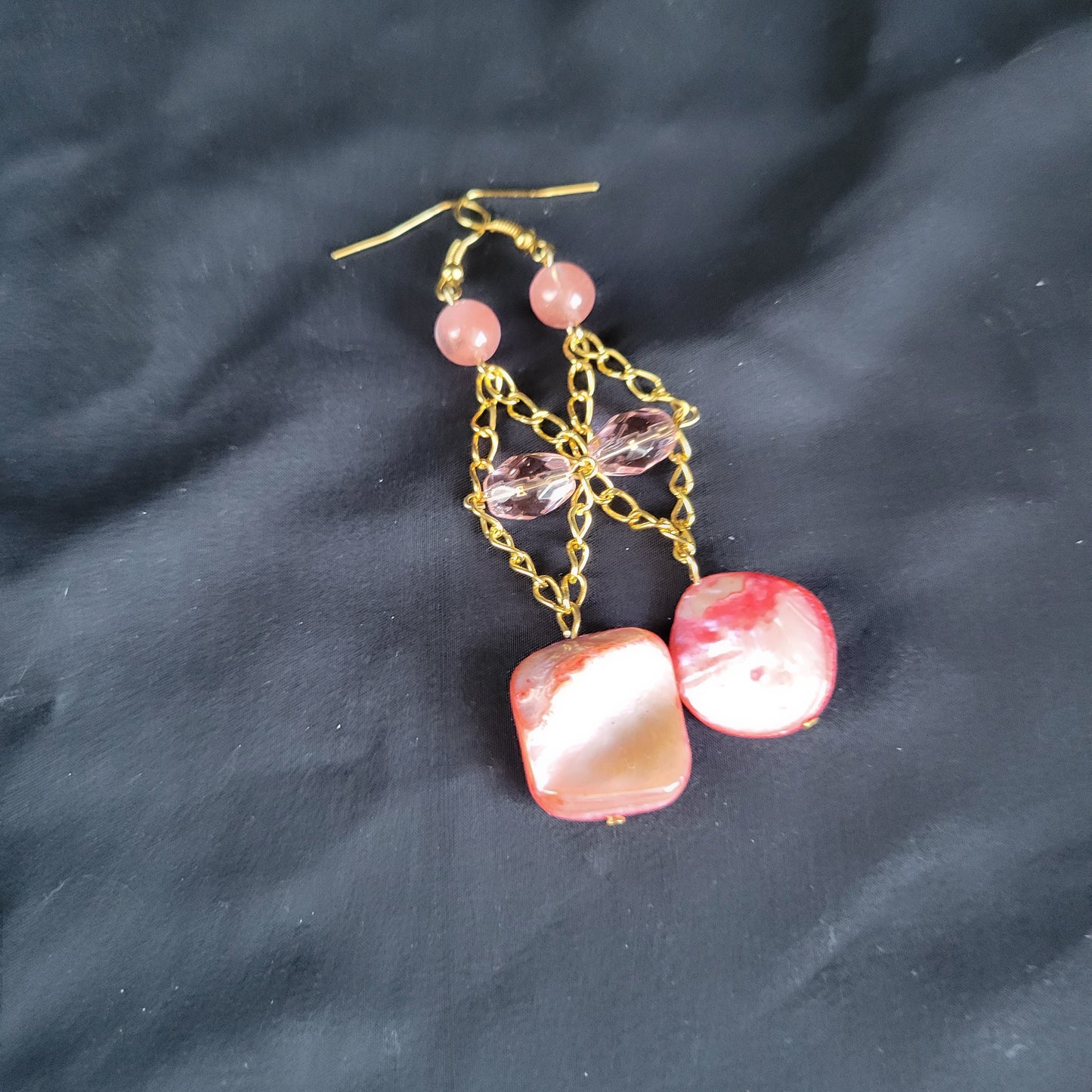 Pink Shell Trapeze Earrings