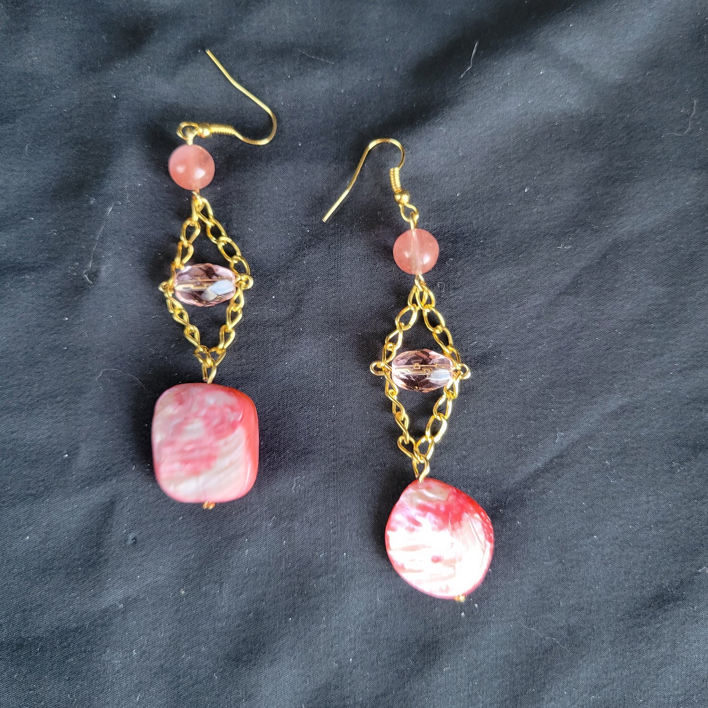 Pink Shell Trapeze Earrings