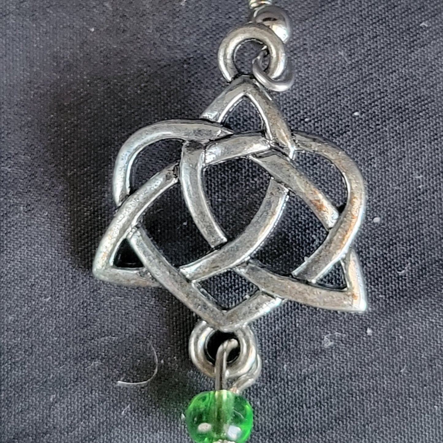 Celtic Heart Knot with Bead Earrings