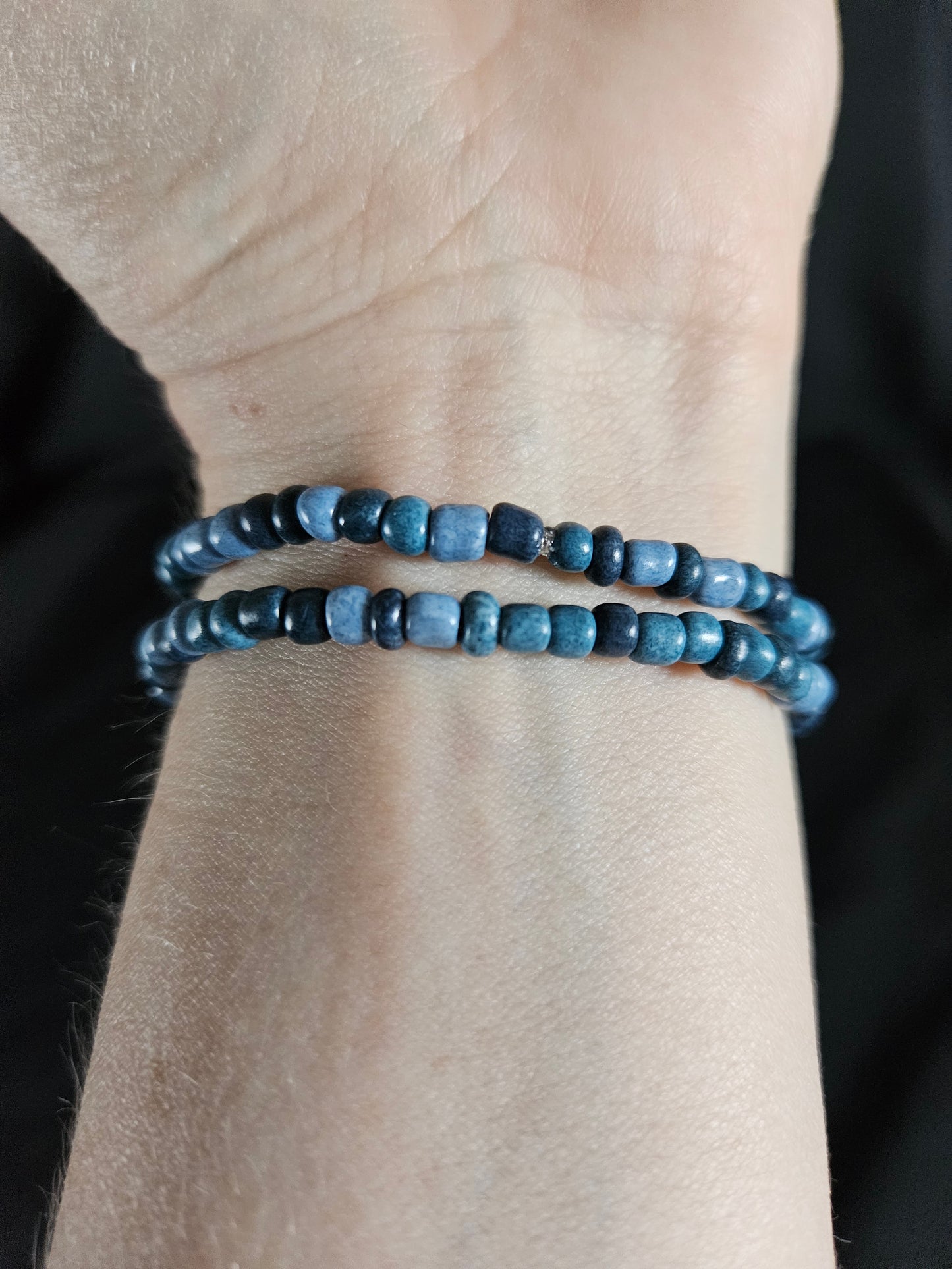 Blue Hamsa Hand Beaded Set