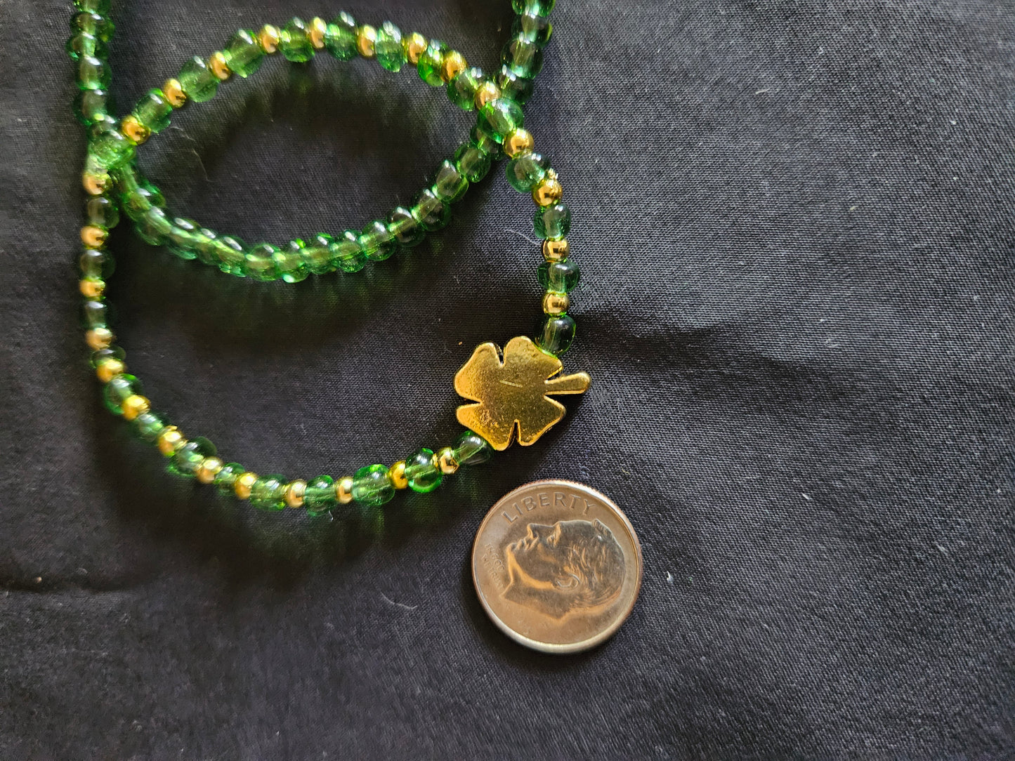 Green Clover Beaded Set