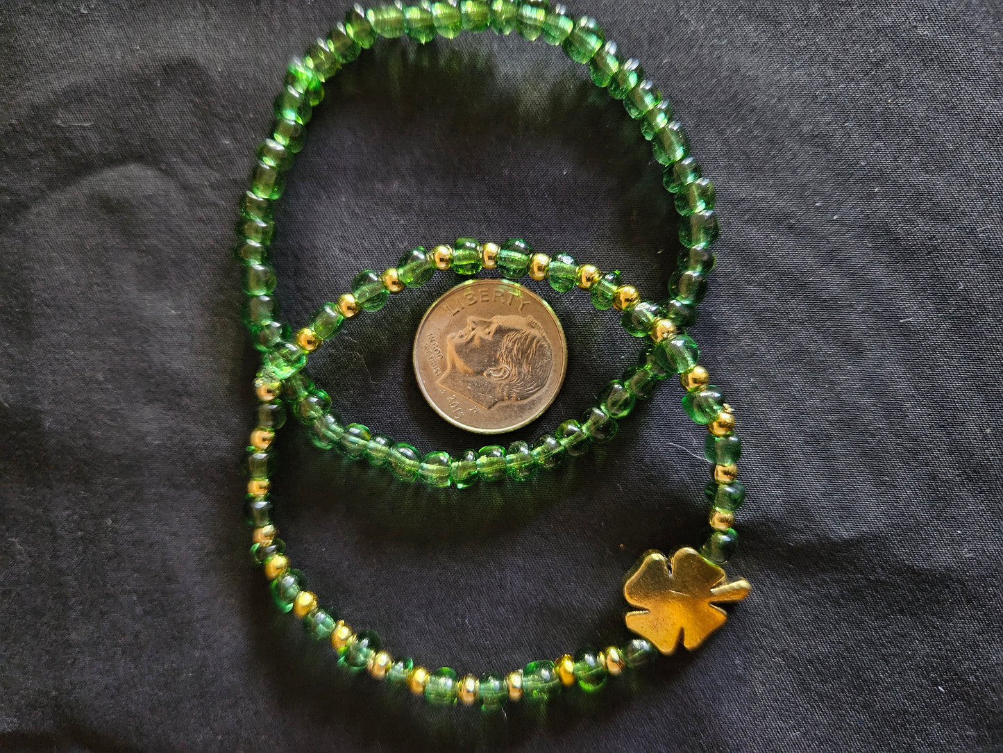 Green Clover Beaded Set