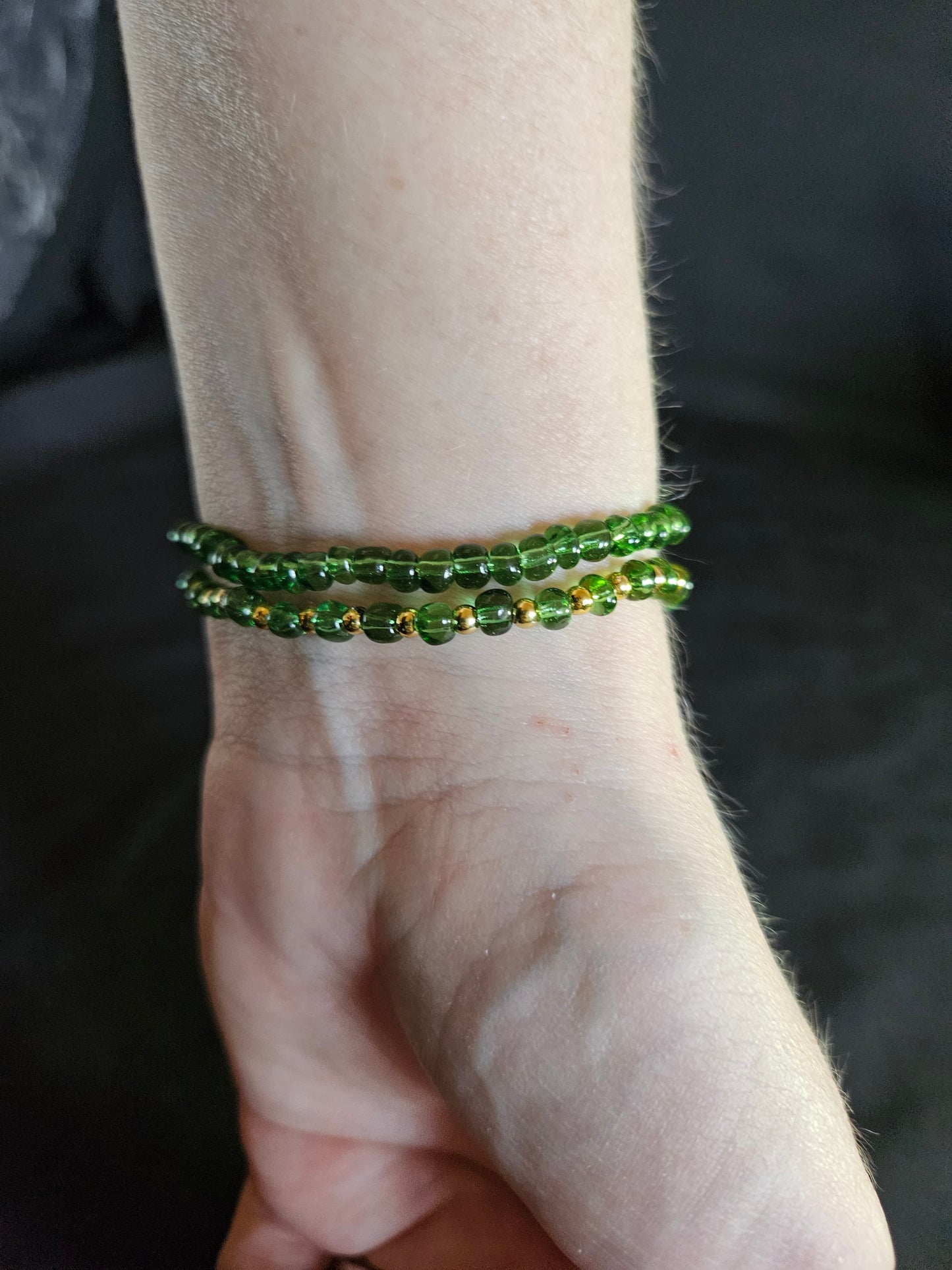 Green Clover Beaded Set