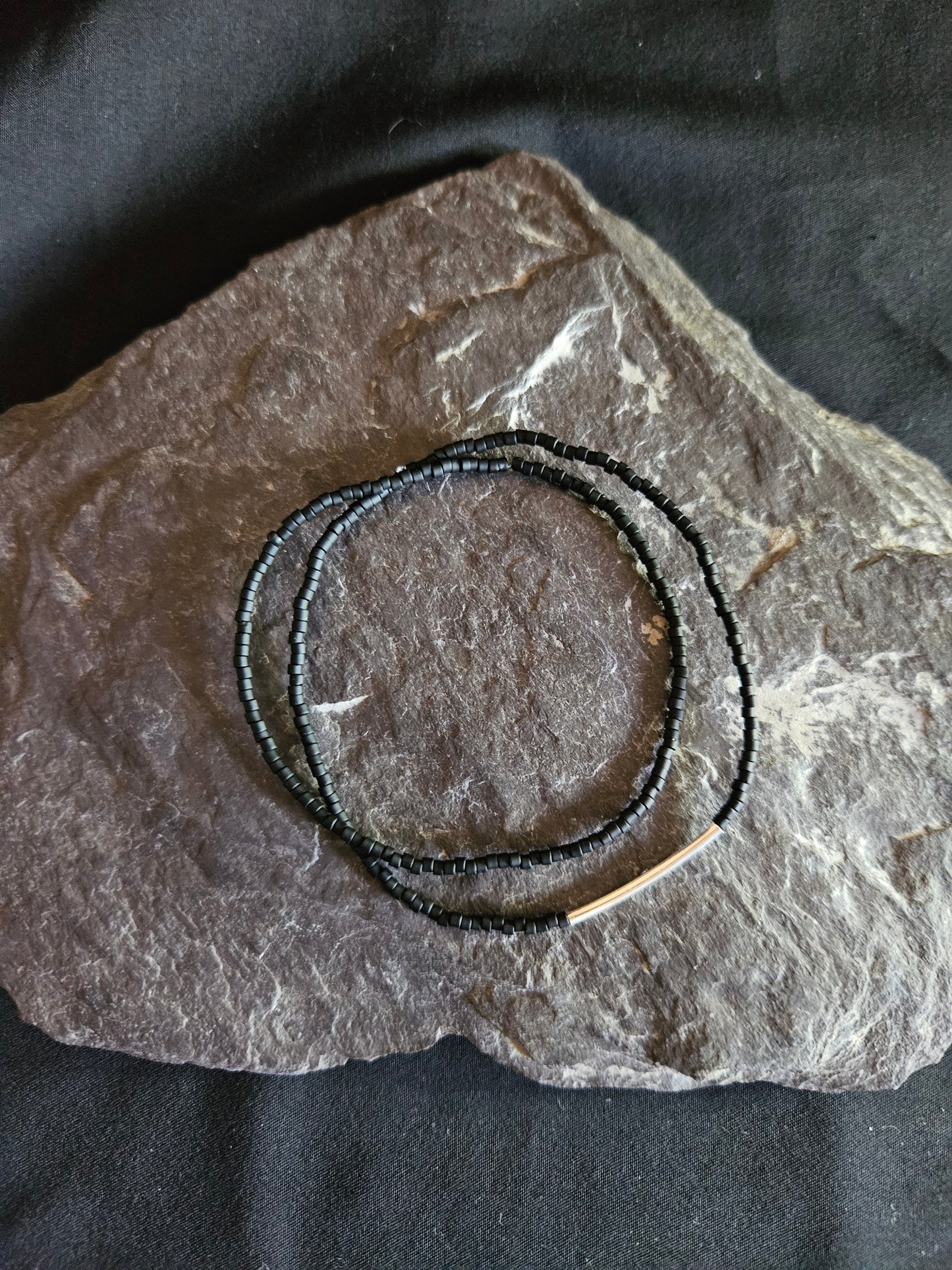 Tube Black Beaded Set