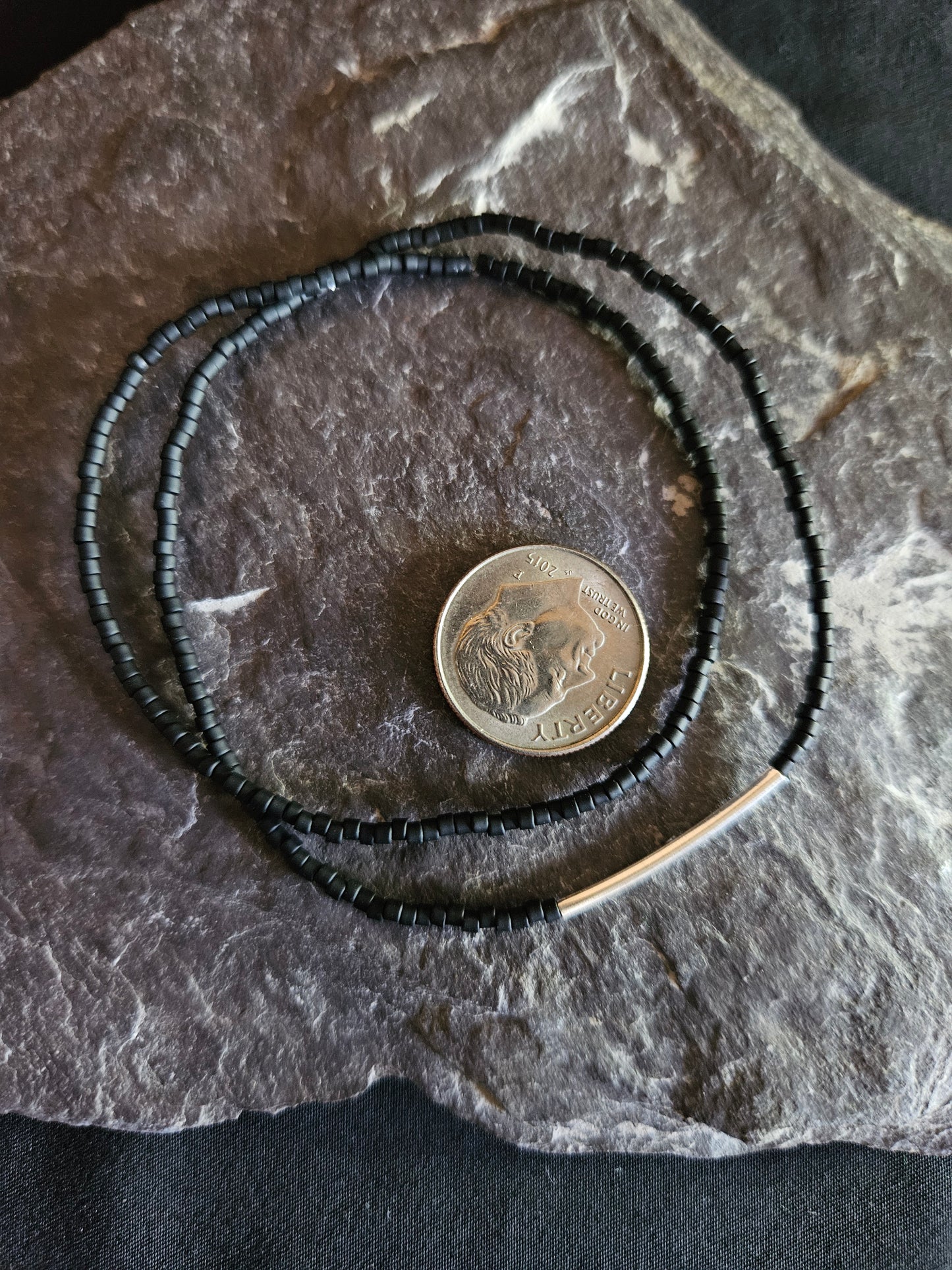 Tube Black Beaded Set