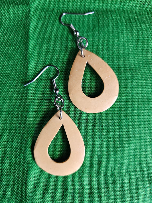 Wood Teardrop Earrings