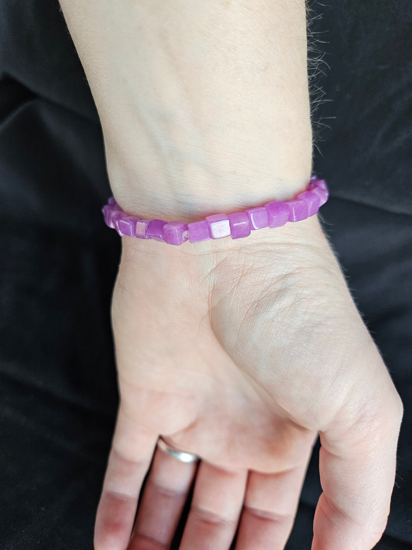 Purple Cross Beaded Bracelet