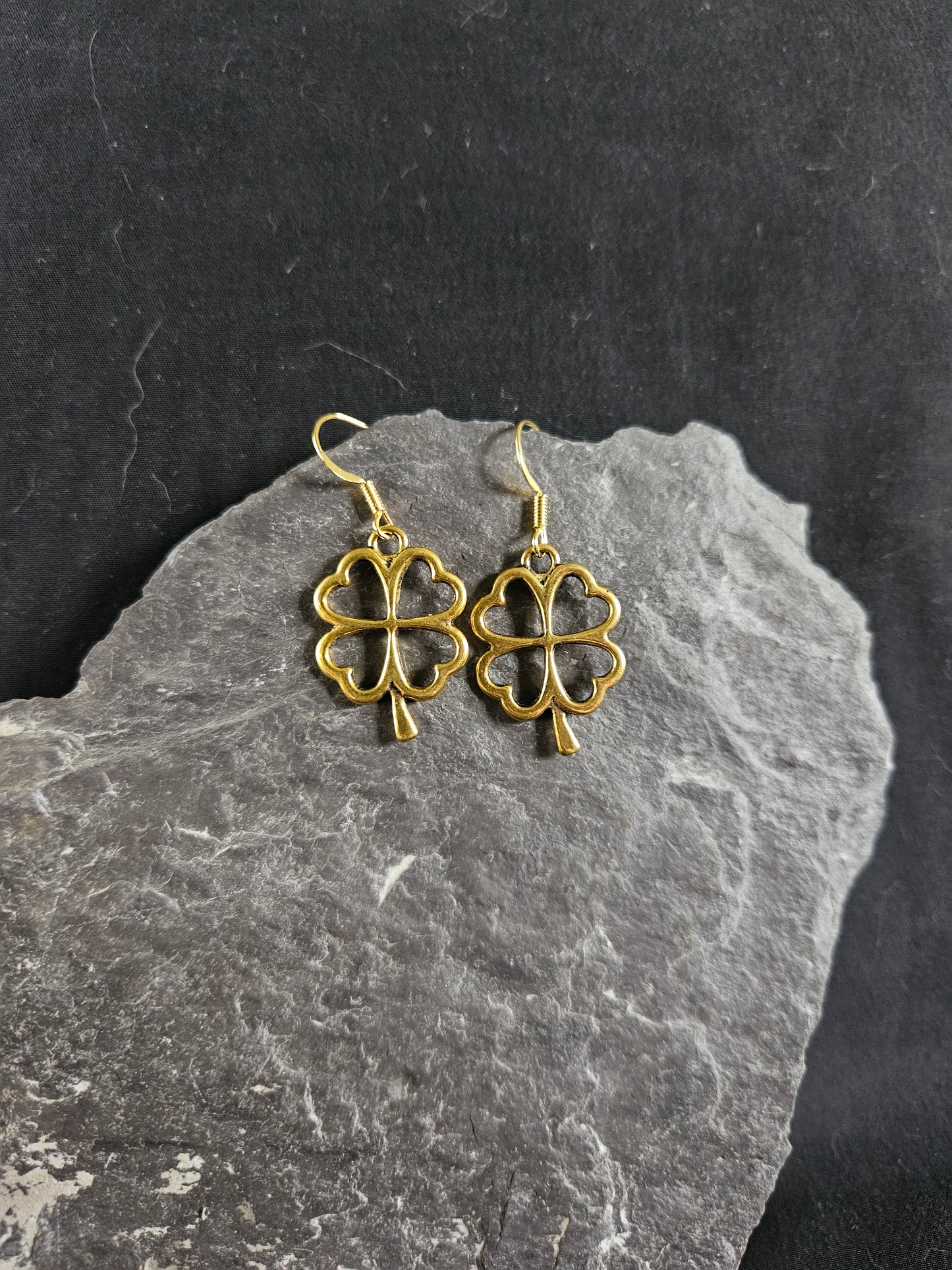 Gold Hollow Clover Earrings