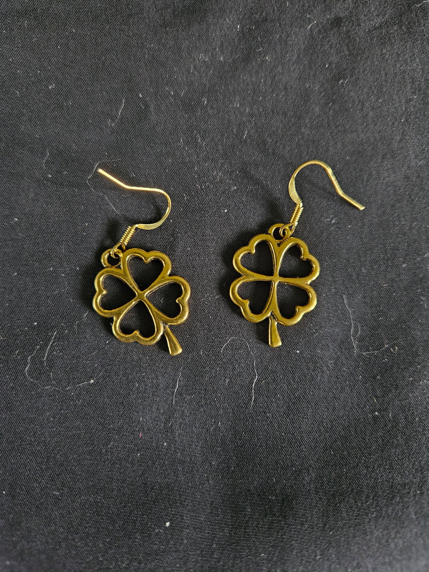 Gold Hollow Clover Earrings