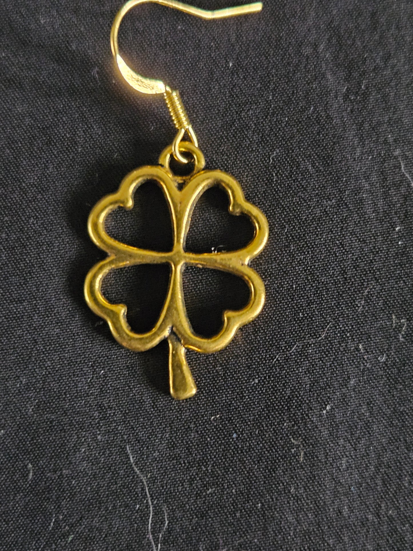Gold Hollow Clover Earrings