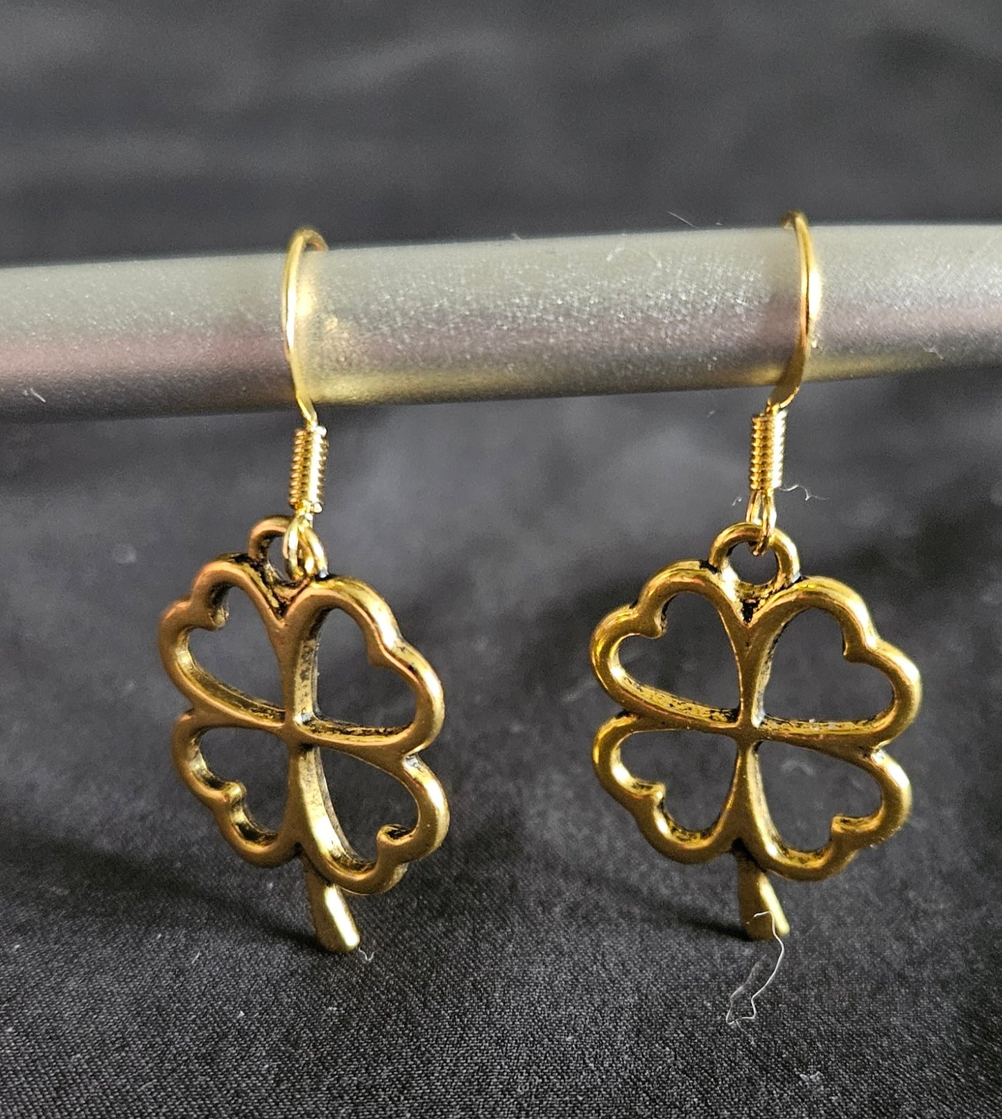 Gold Hollow Clover Earrings