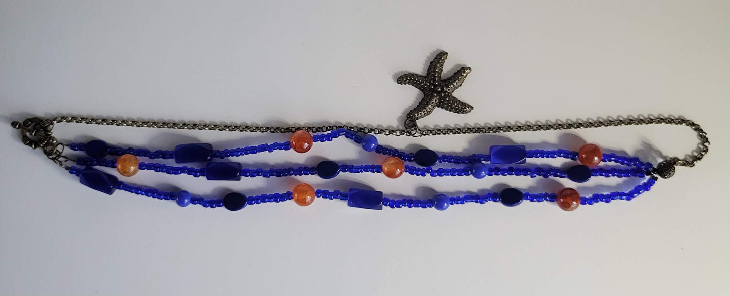 Starfish Beaded Chain Necklace
