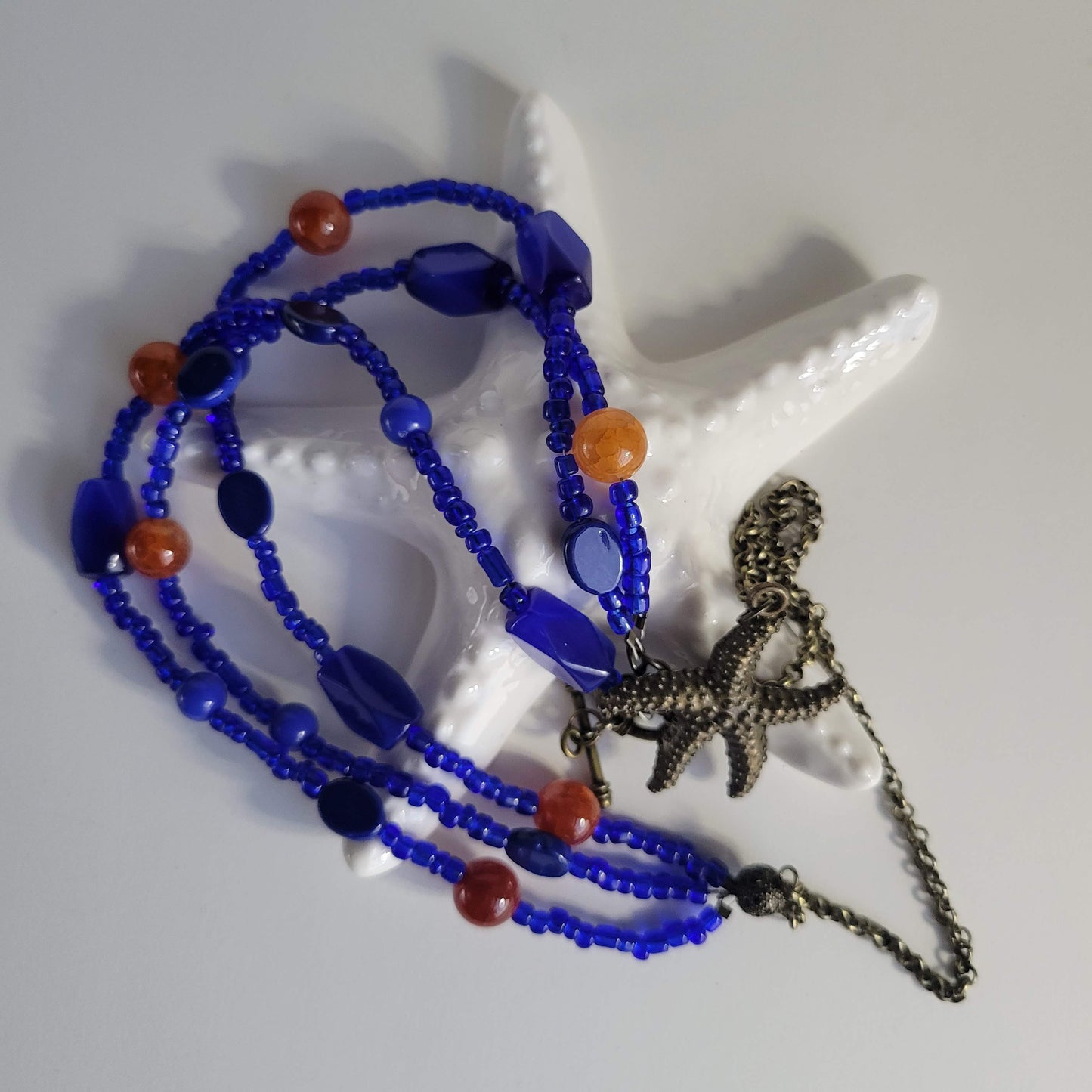 Starfish Beaded Chain Necklace