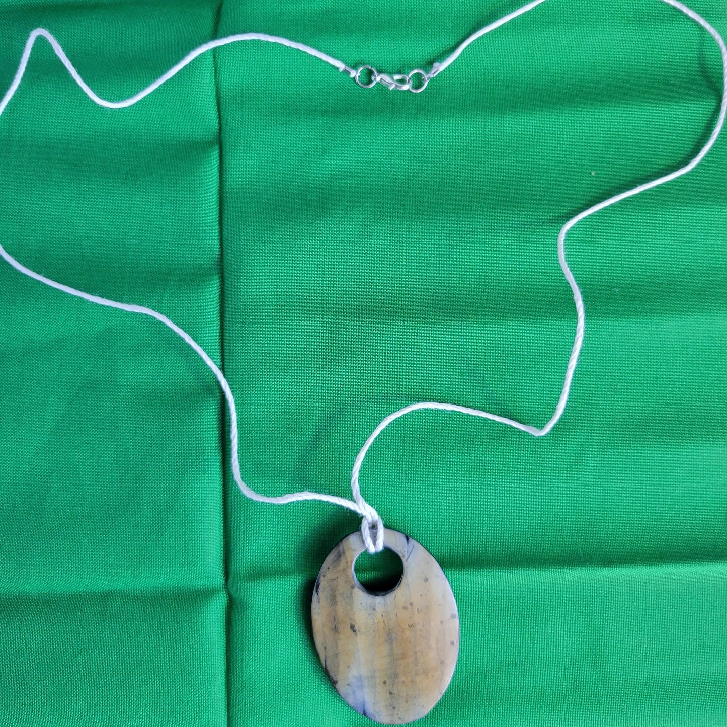 Wood Grain Oval Pendant Necklace