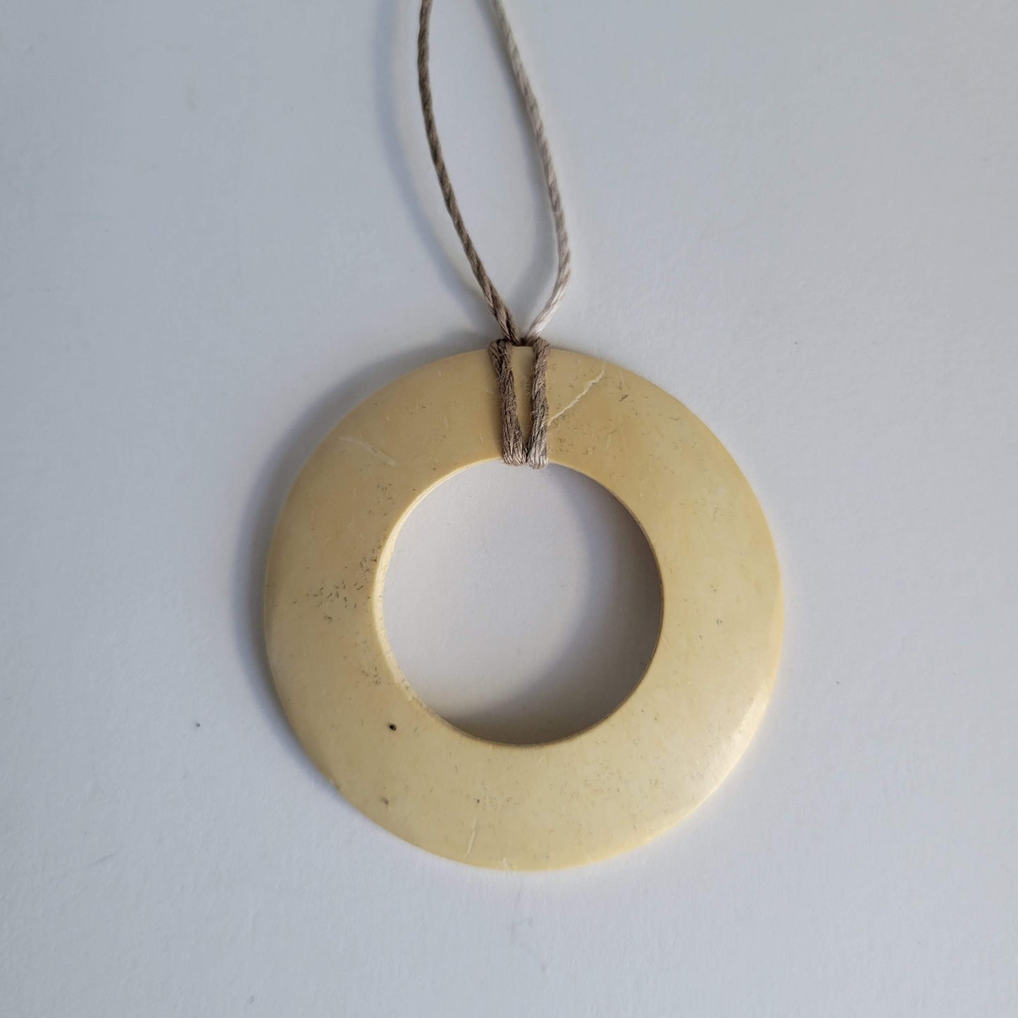 Wood Circle Pendant Necklace