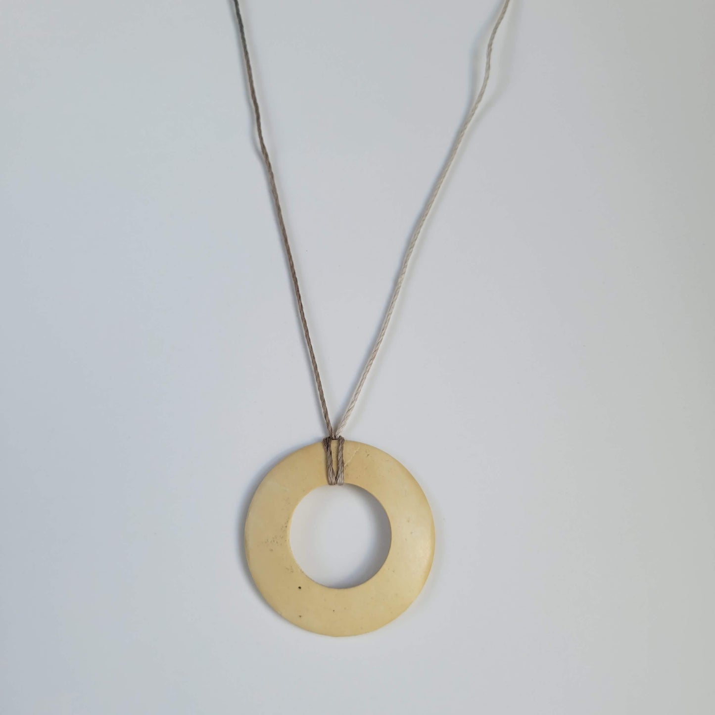 Wood Circle Pendant Necklace