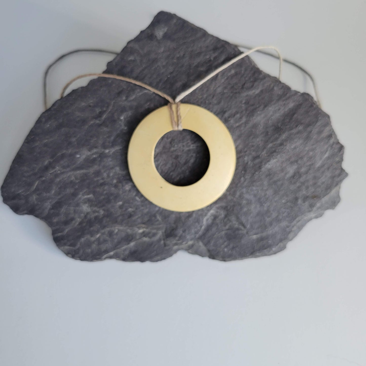 Wood Circle Pendant Necklace