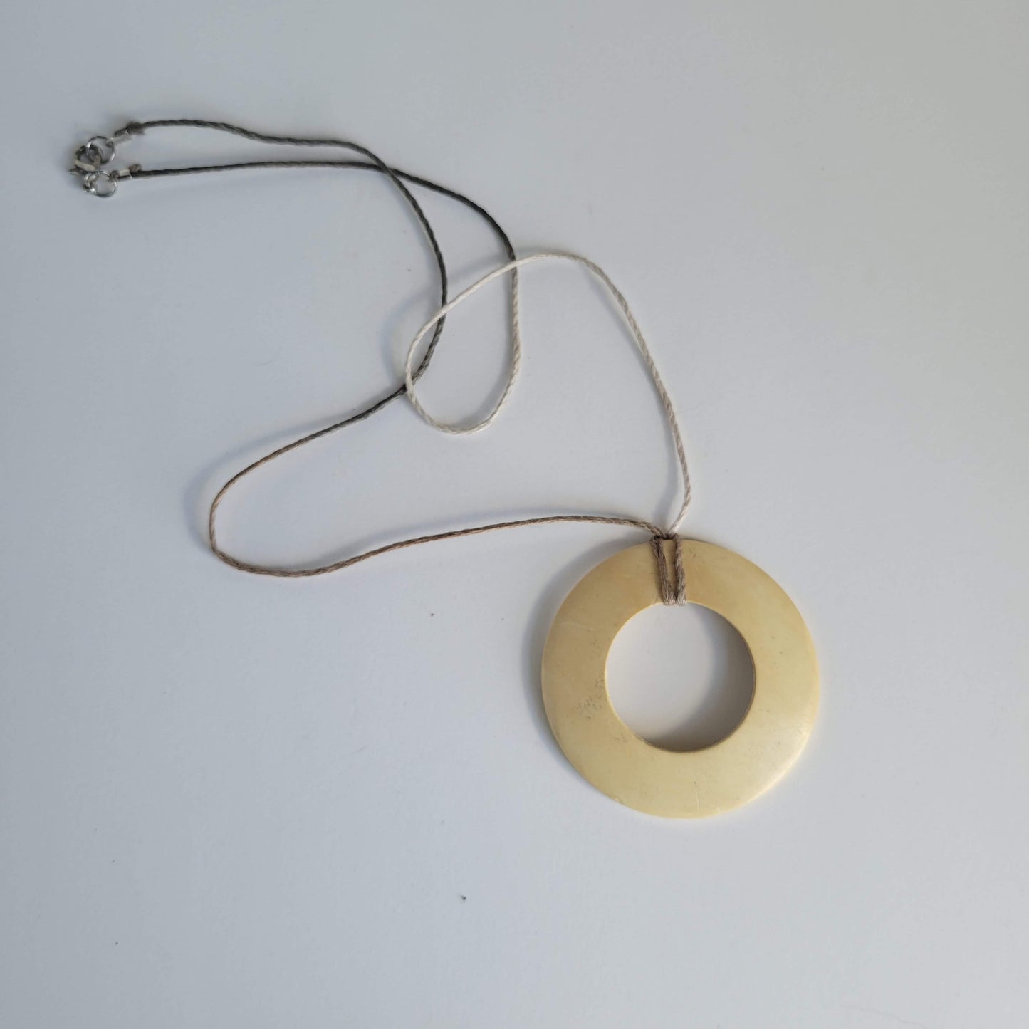 Wood Circle Pendant Necklace