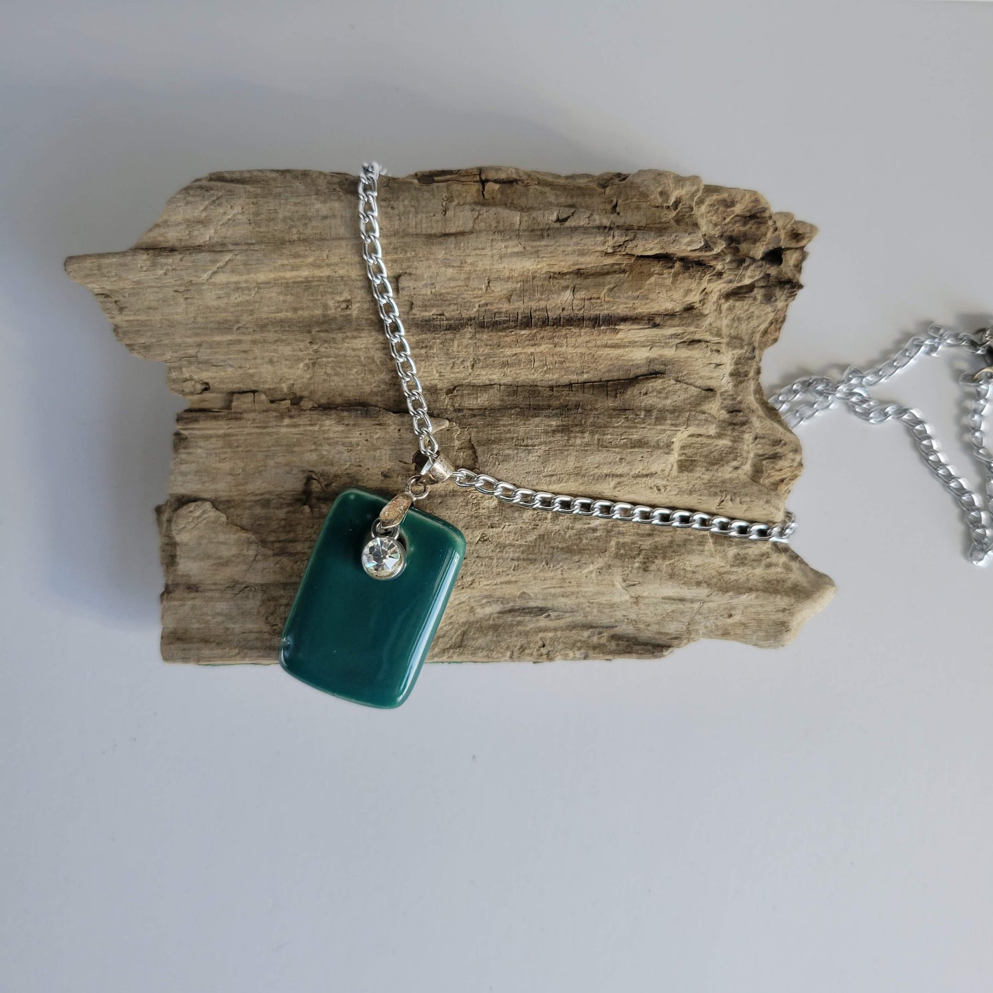 Stone Rectangle Crystal Necklace