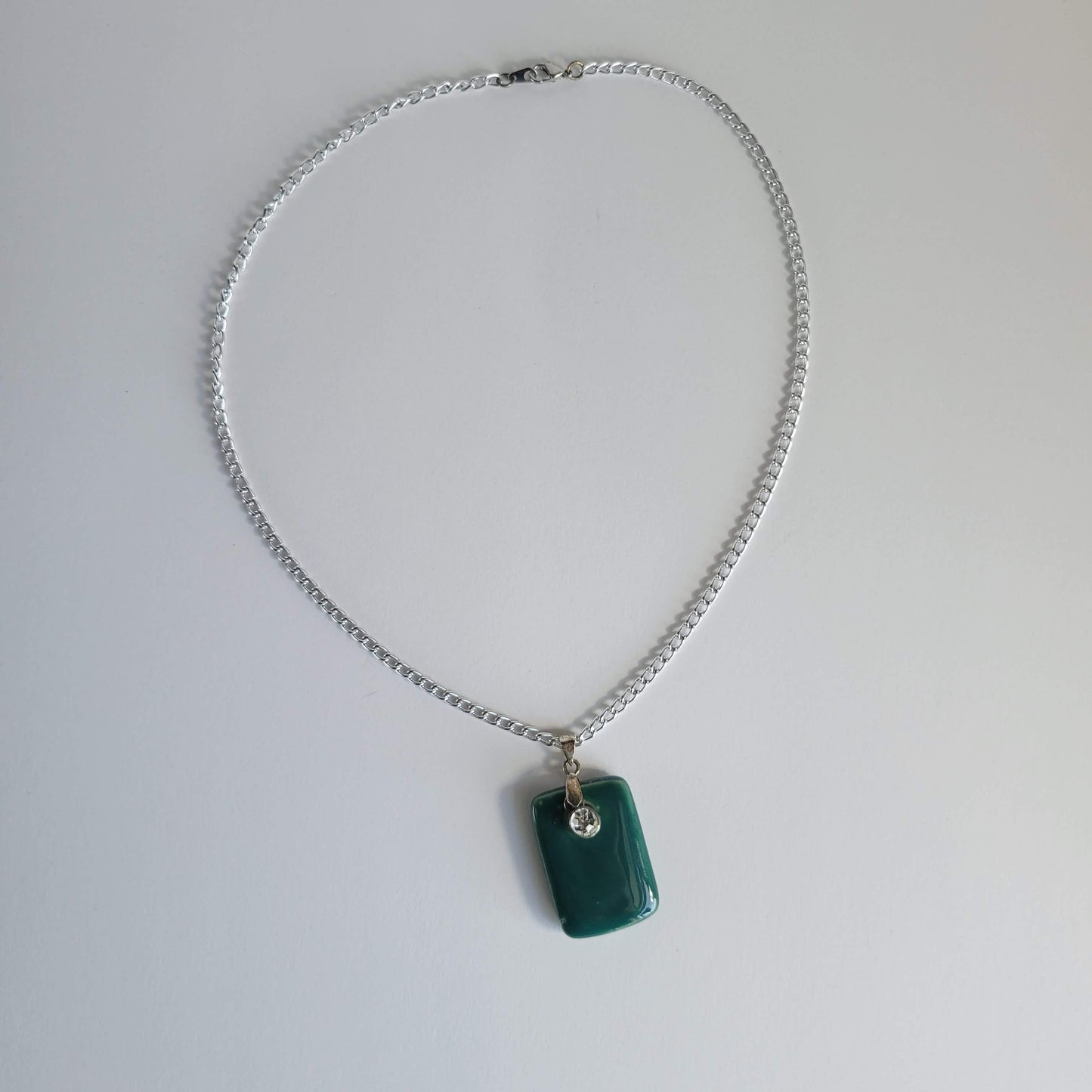 Stone Rectangle Crystal Necklace