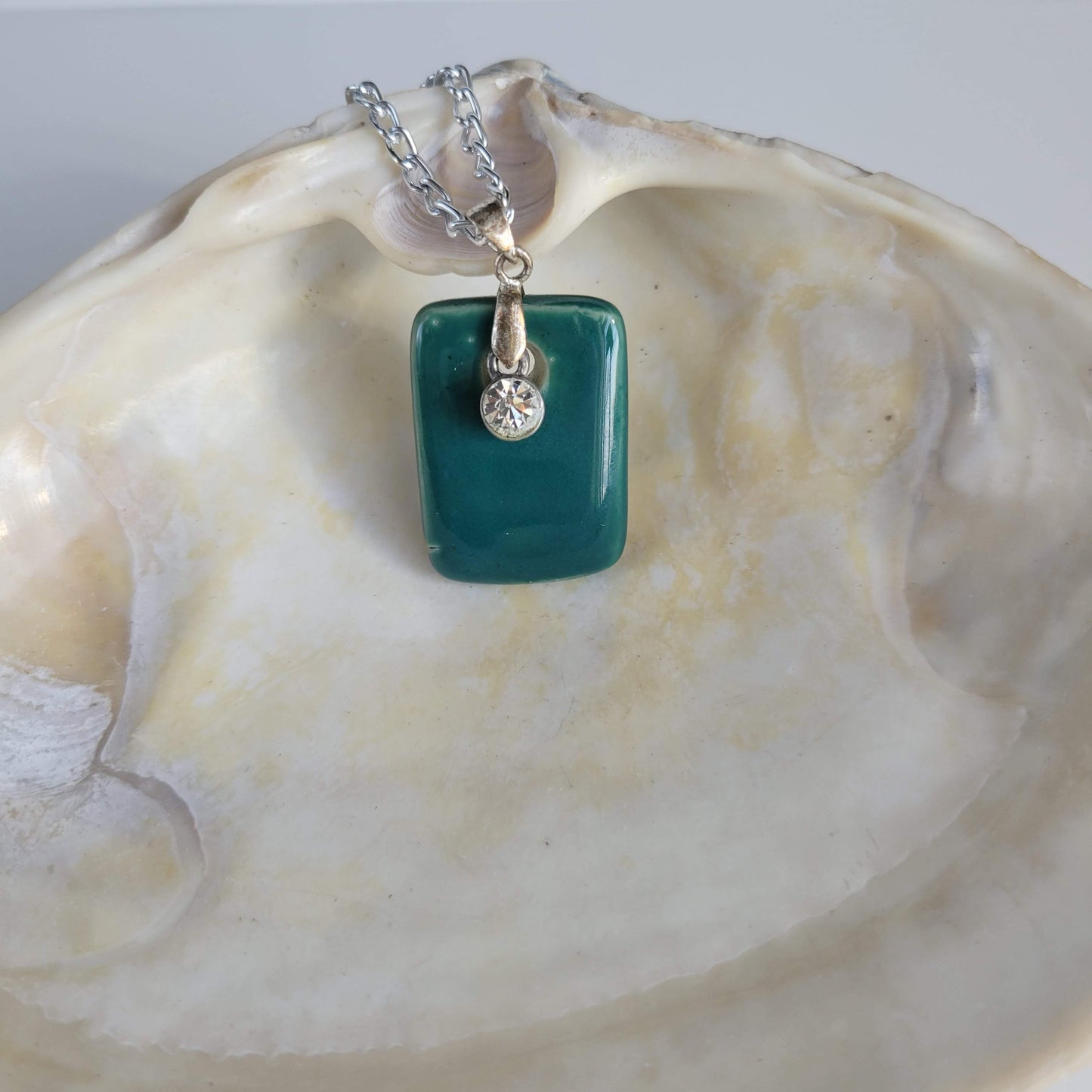 Stone Rectangle Crystal Necklace