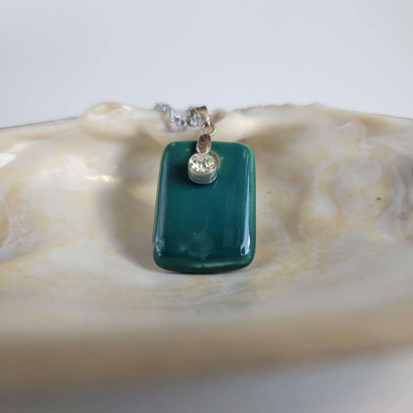 Stone Rectangle Crystal Necklace