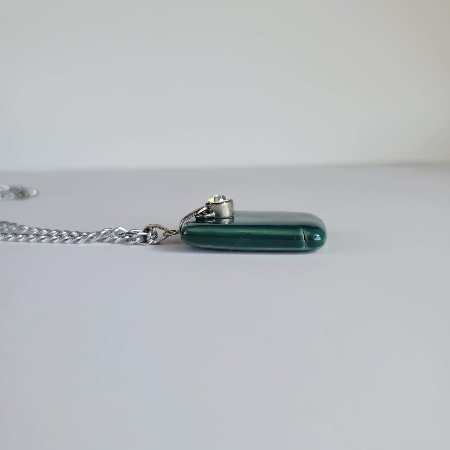 Stone Rectangle Crystal Necklace