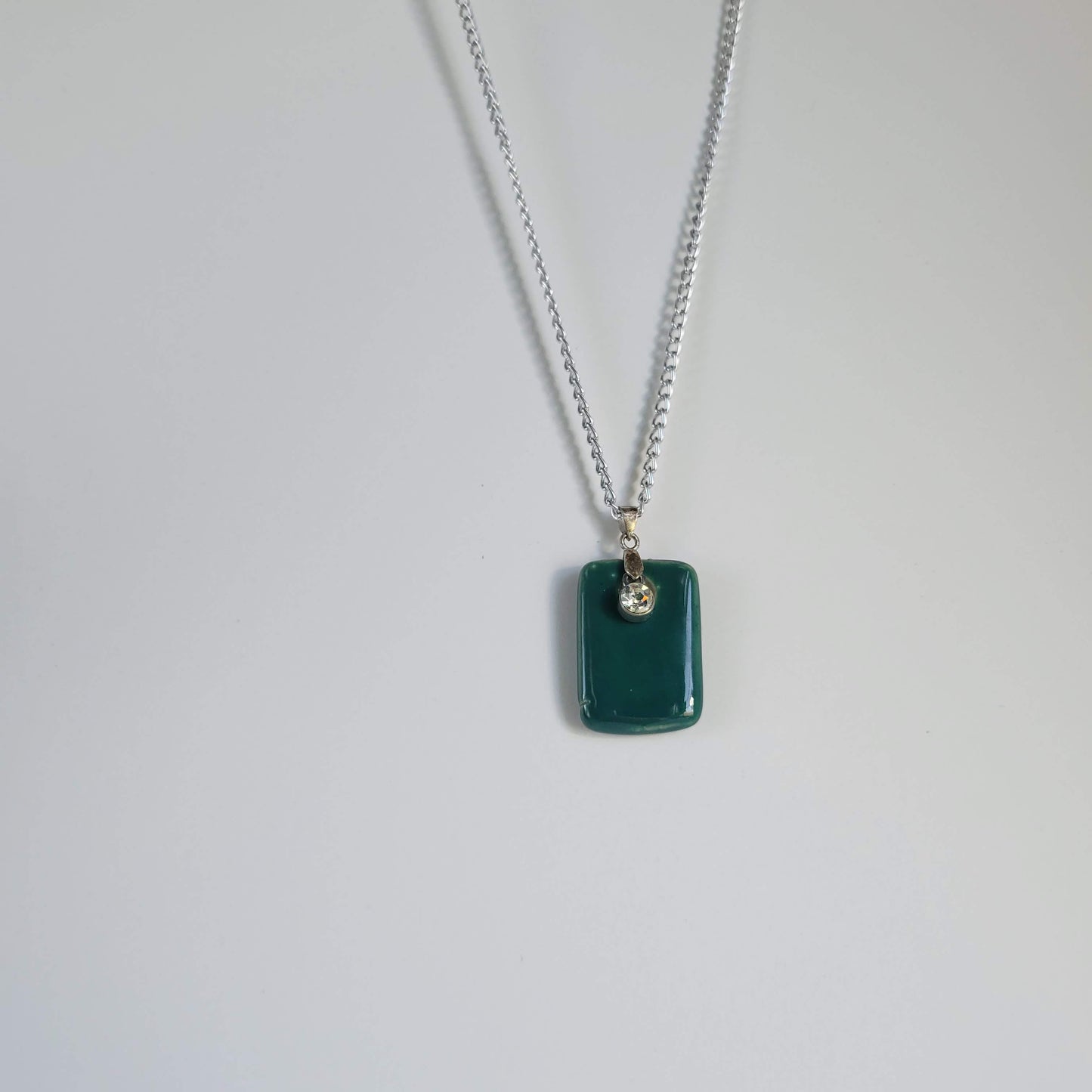 Stone Rectangle Crystal Necklace