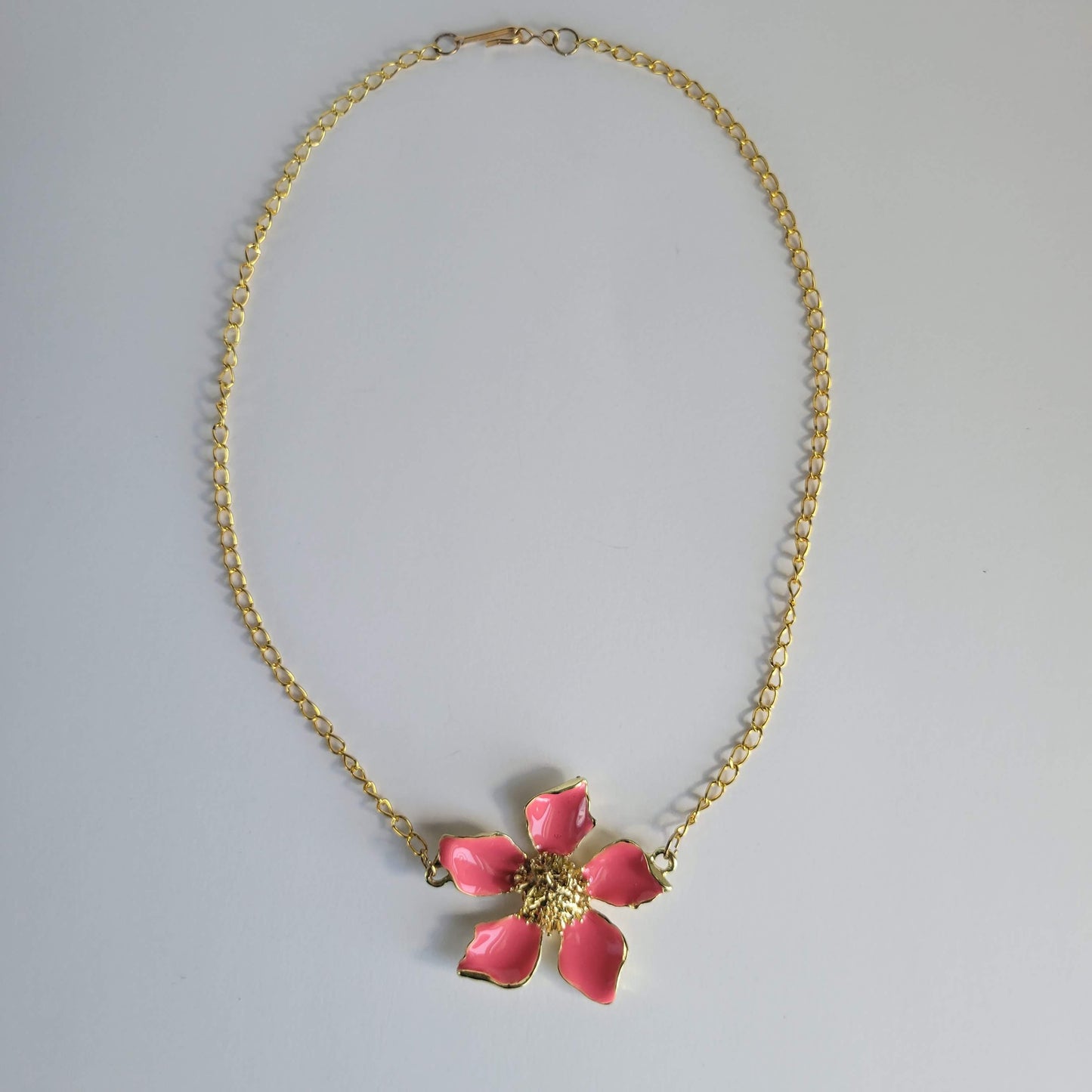 Hot Pink Flower Necklace
