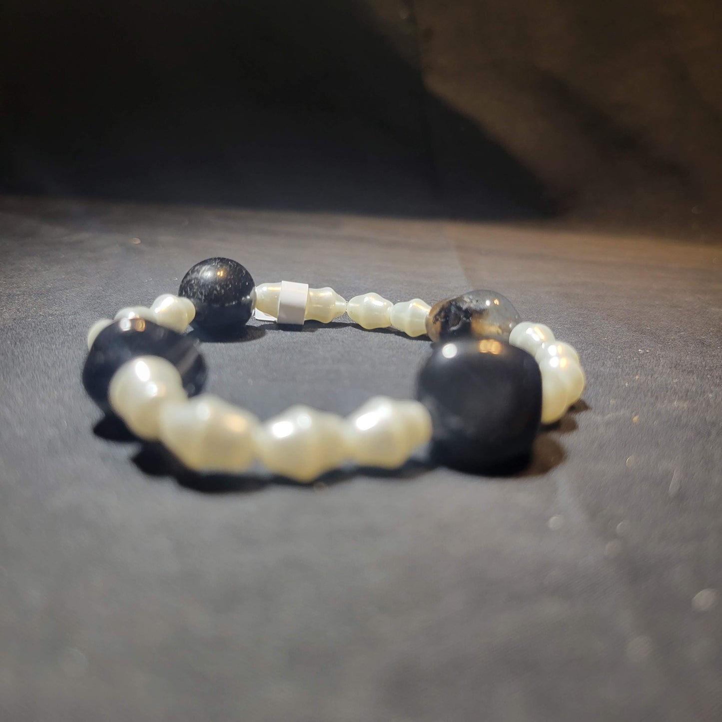 Black and white beaded bracelet