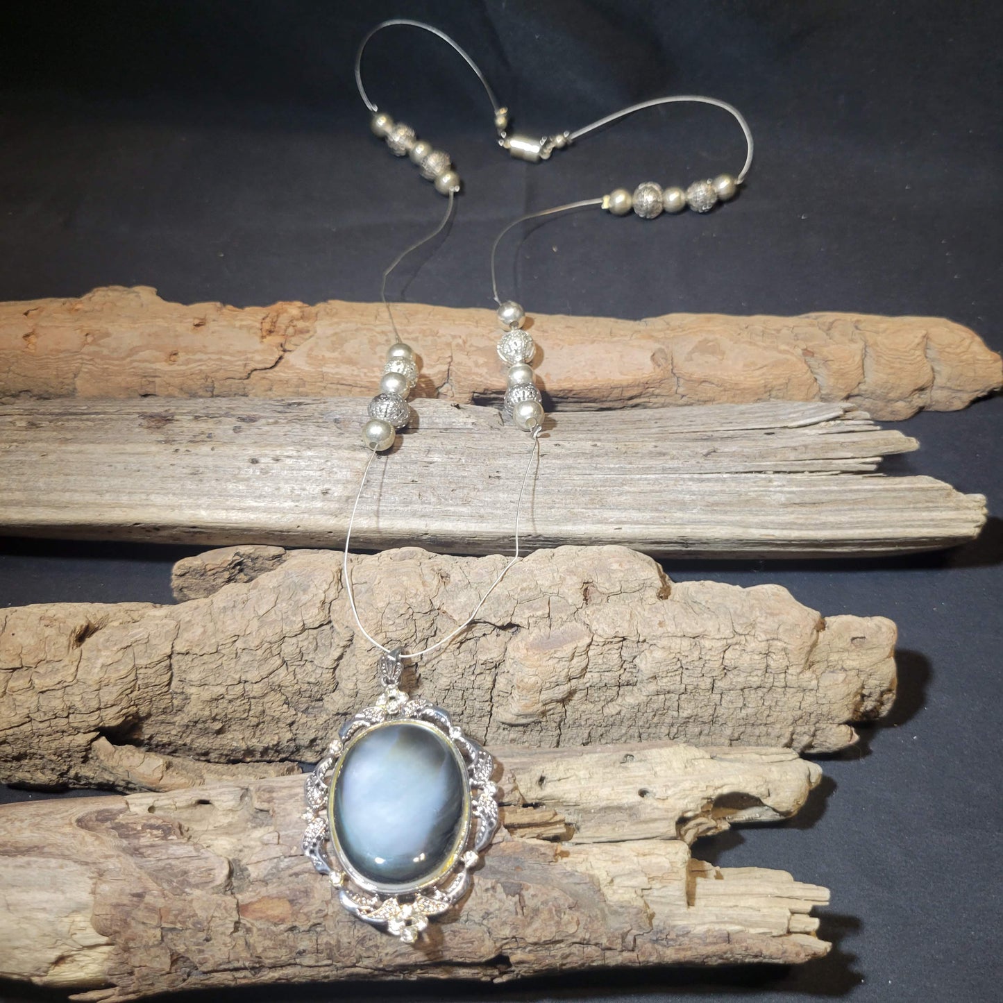 Onyx Shell Pendant Necklace