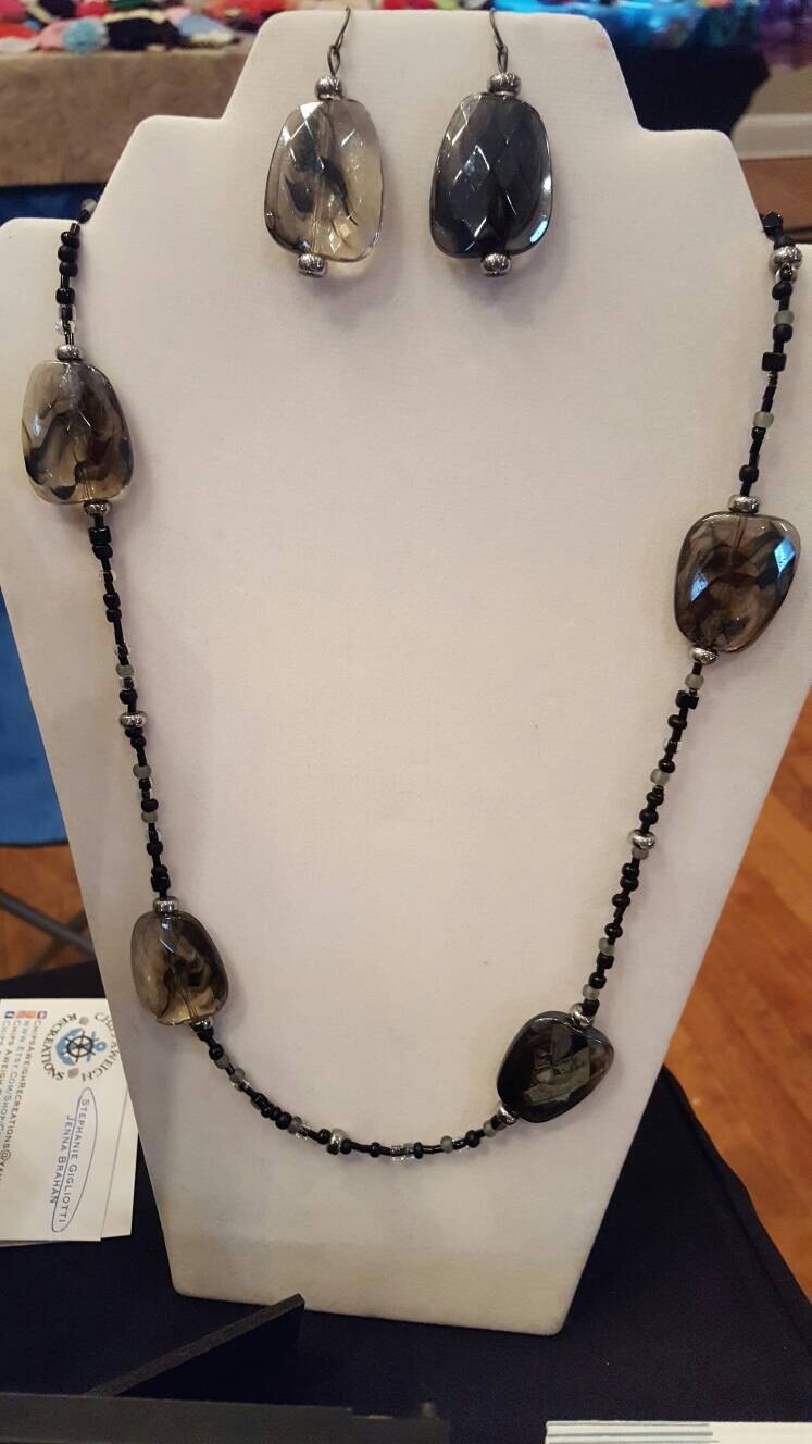 Black Beaded Jewelry Set