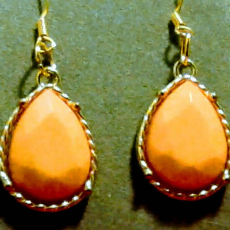 Tangerine Teardrop Earrings