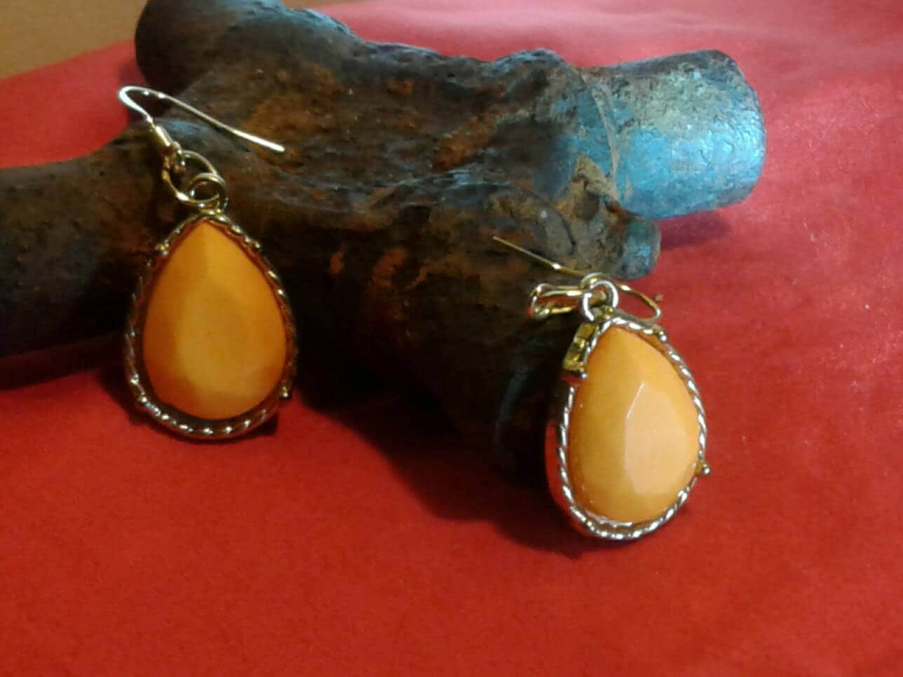 Tangerine Teardrop Earrings