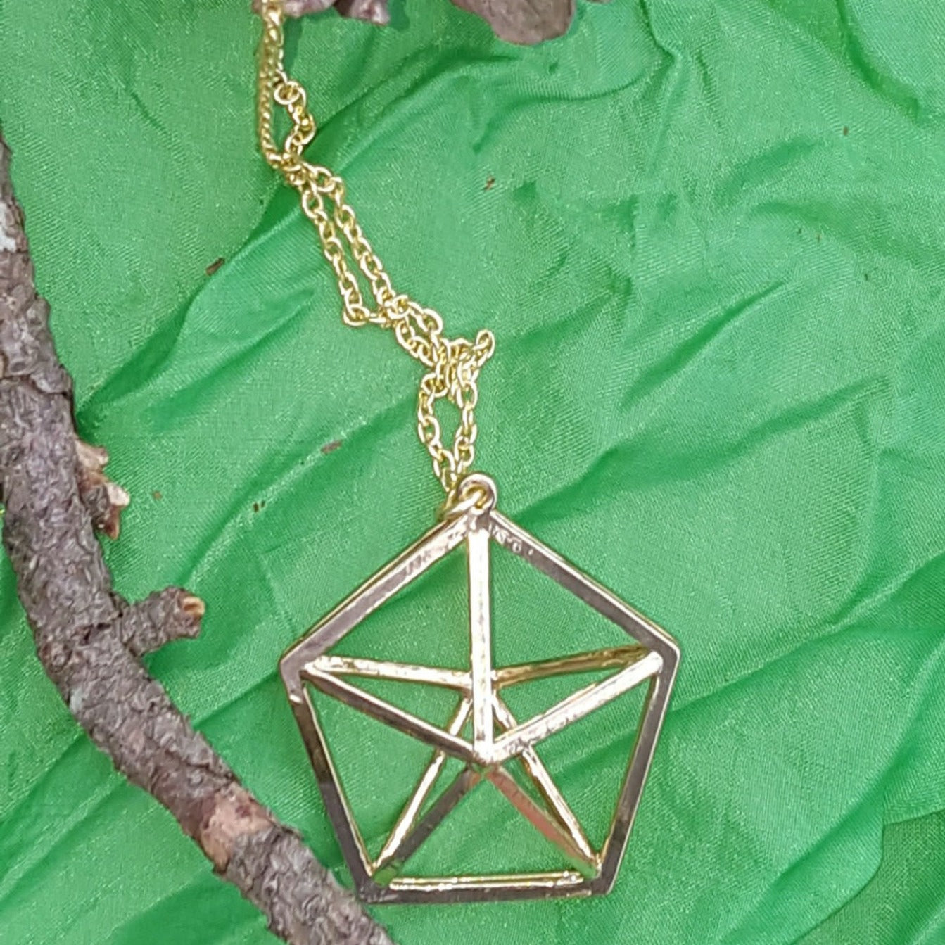 3D Pentagon Necklace