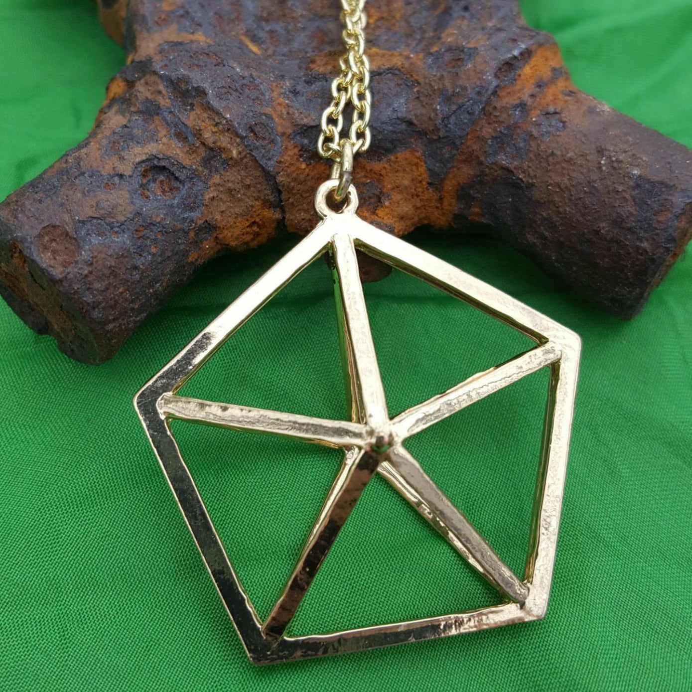 3D Pentagon Necklace