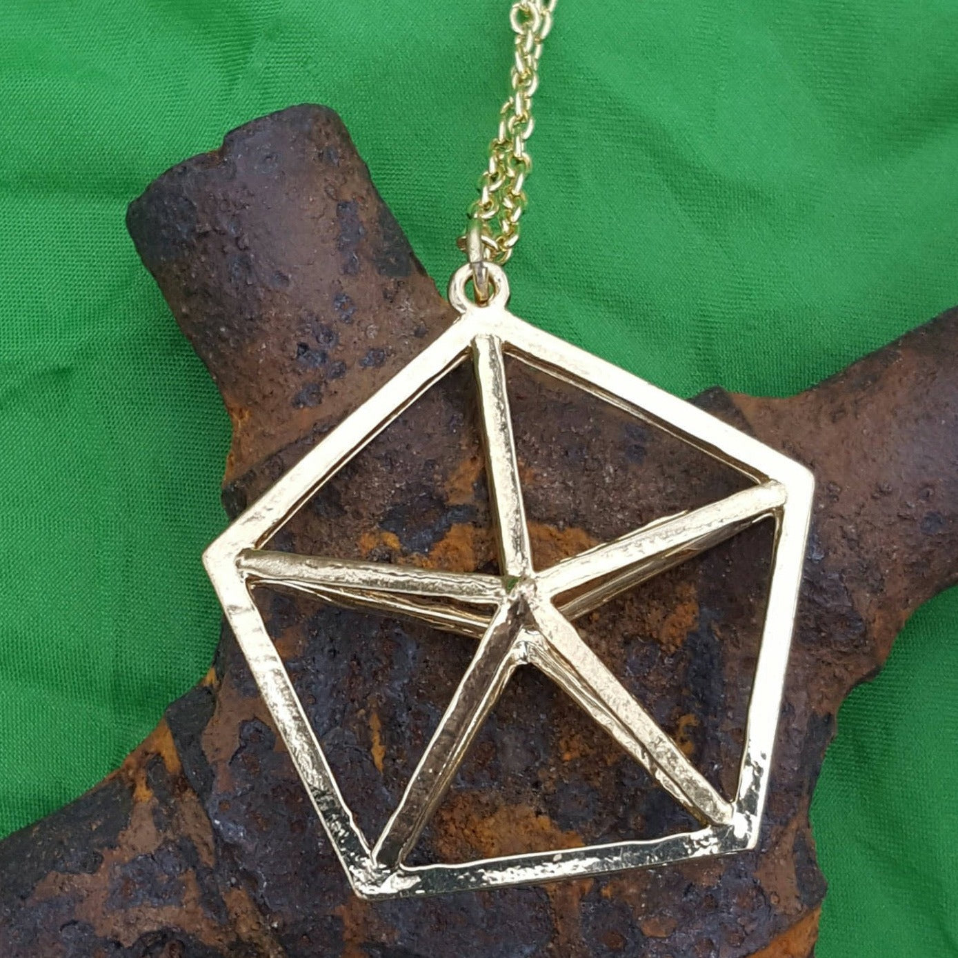 3D Pentagon Necklace