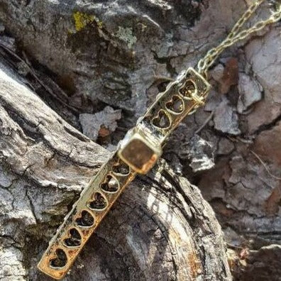 Gold bordered crystal cross