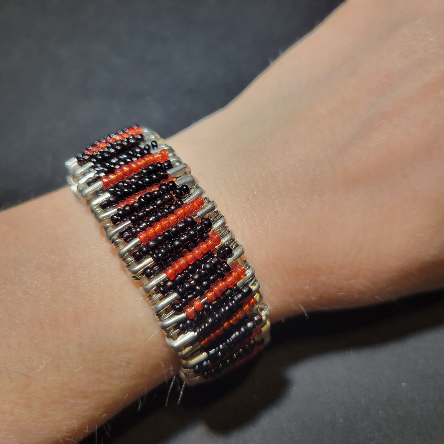 Rock n roll safety pin bracelet