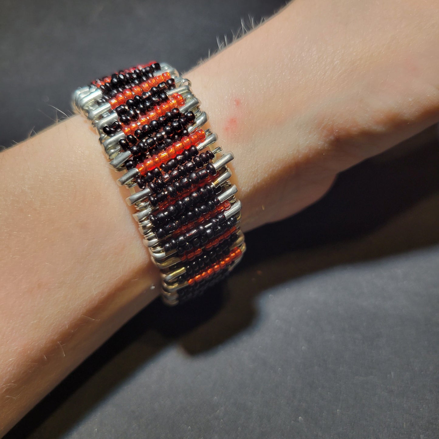 Rock n roll safety pin bracelet